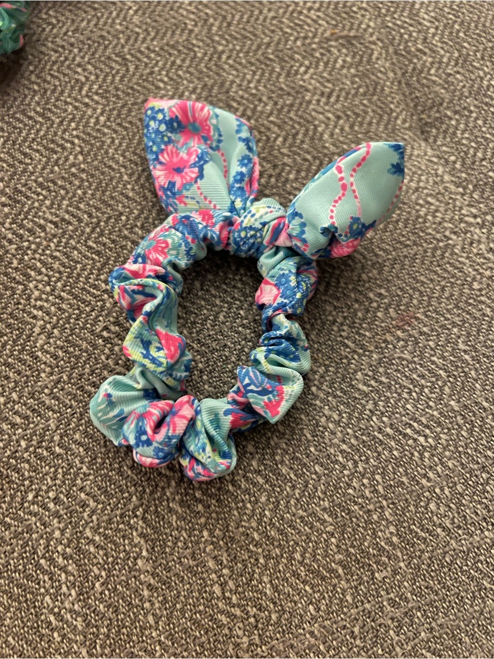 Lilly Pulitzer Aqua Floral Bunny-Ear Hair Scrunchie. So cute!
